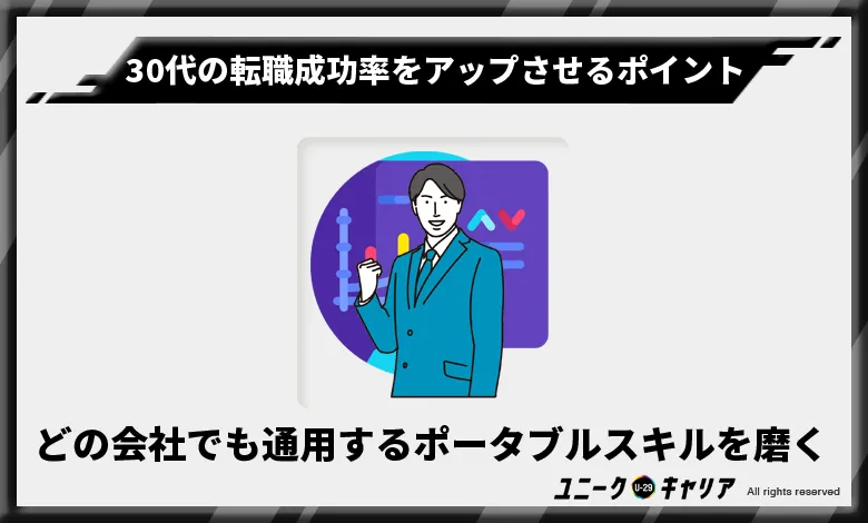 30代　転職成功率アップ　3つのポイント　ポータブルスキルを磨く