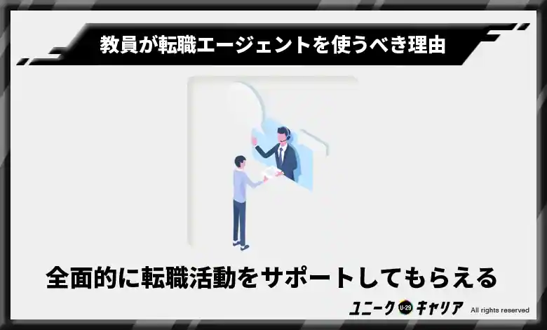 全面的に転職活動をサポートしてもらえる