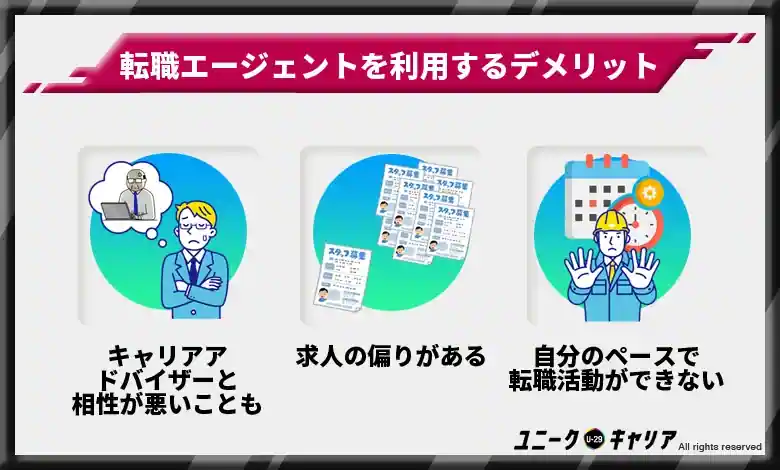 建築業界で転職エージェントを利用するデメリット
