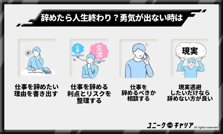 仕事を辞めたら人生終わり？勇気が出ない時の対策